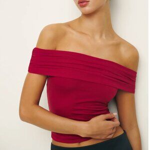 Reformation Rosaline Knit Top Medium Sangre